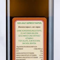 kaltgepresstes rapsöl