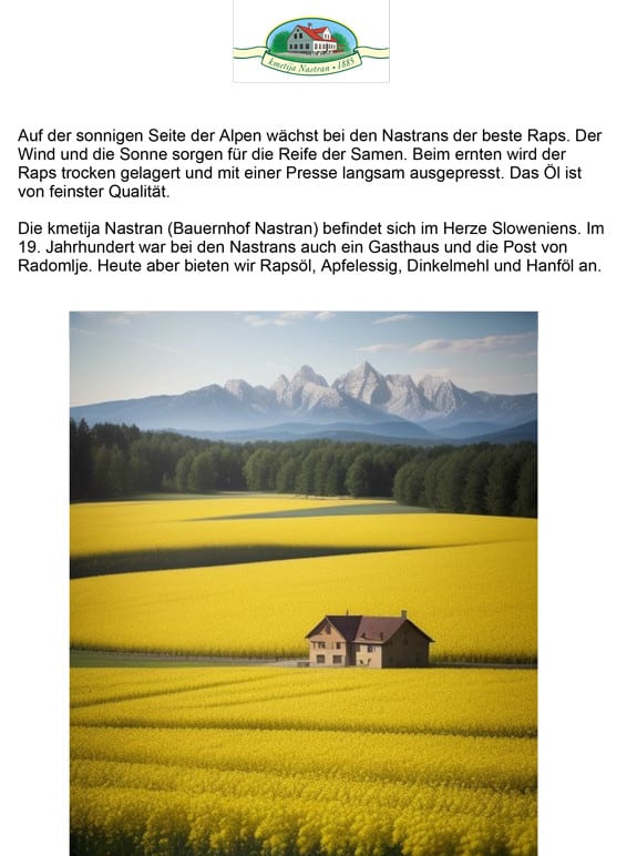 kaltgepresstes rapsöl